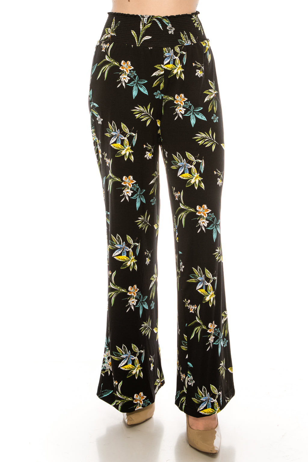 Zac & Rachel Black White Wild Flower Jersey Palazzo Pant