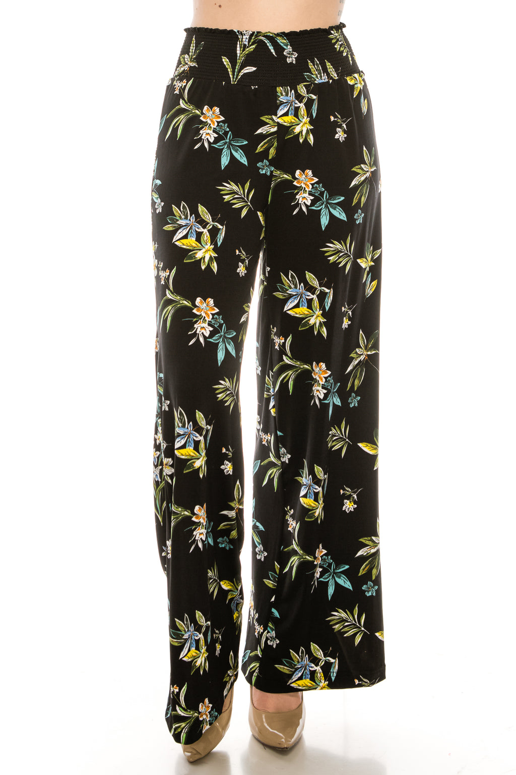 Zac & Rachel Black White Wild Flower Jersey Palazzo Pant