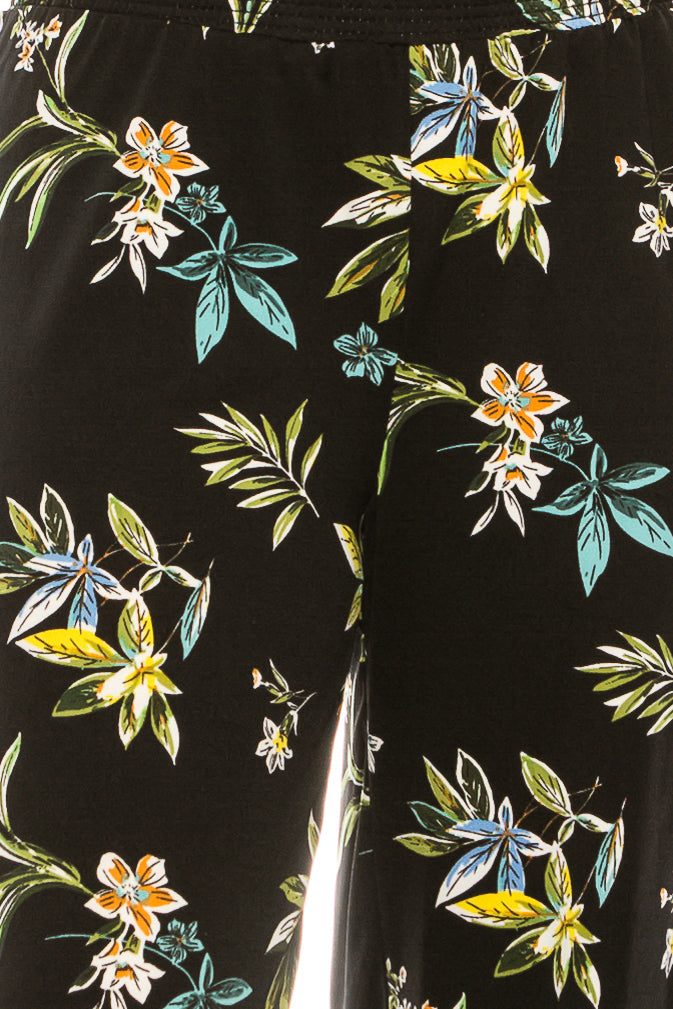Zac & Rachel Black White Wild Flower Jersey Palazzo Pant