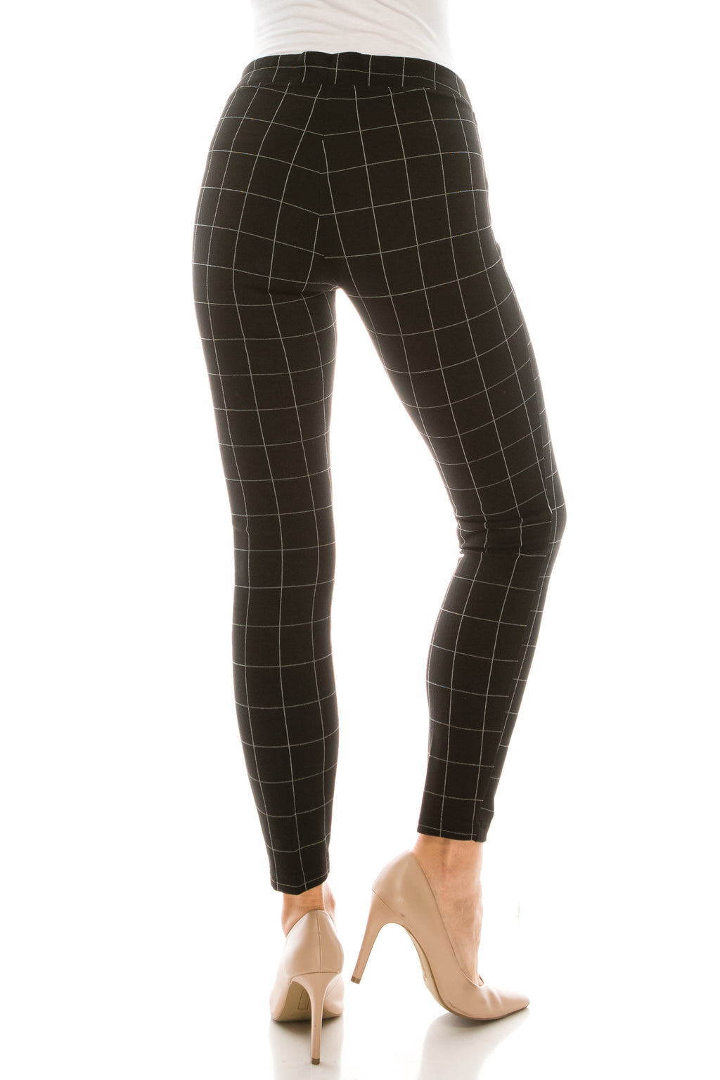 Zac & Rachel Black White Windowpane Plaid Skinny Pants